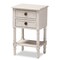 Baxton Studio Lenore Country Cottage Farmhouse Whitewashed 2-Drawer Nightstand 146-8189 - alternate 1